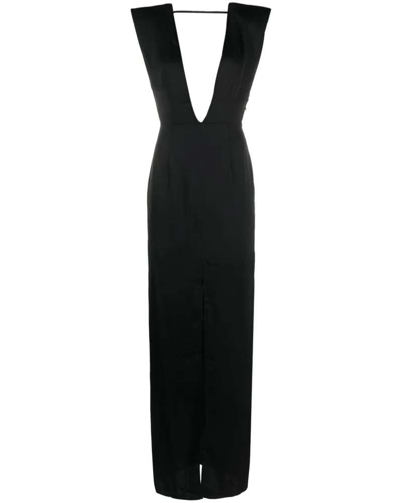 Maison Close Kleid aus Satin - Schwarz Schwarz