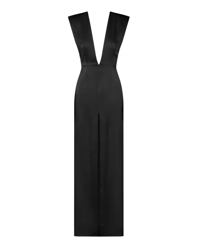 Maison Close Kleid aus Satin - Schwarz Schwarz