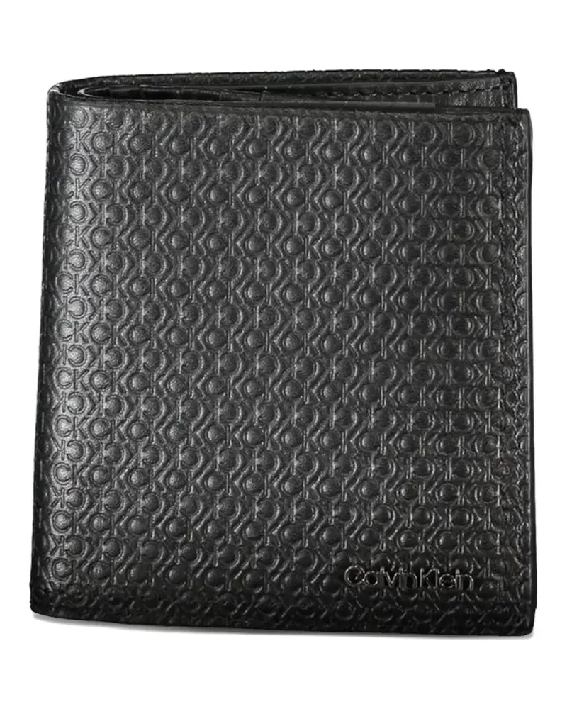 Calvin Klein monogram-embossed leather wallet - Schwarz Schwarz