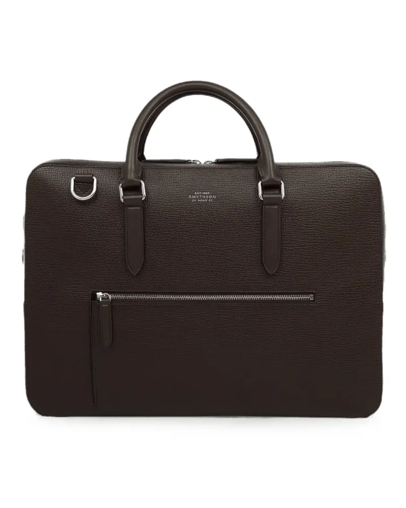 Smythson Ludlow Aktentasche mit Reißverschluss - Braun Braun