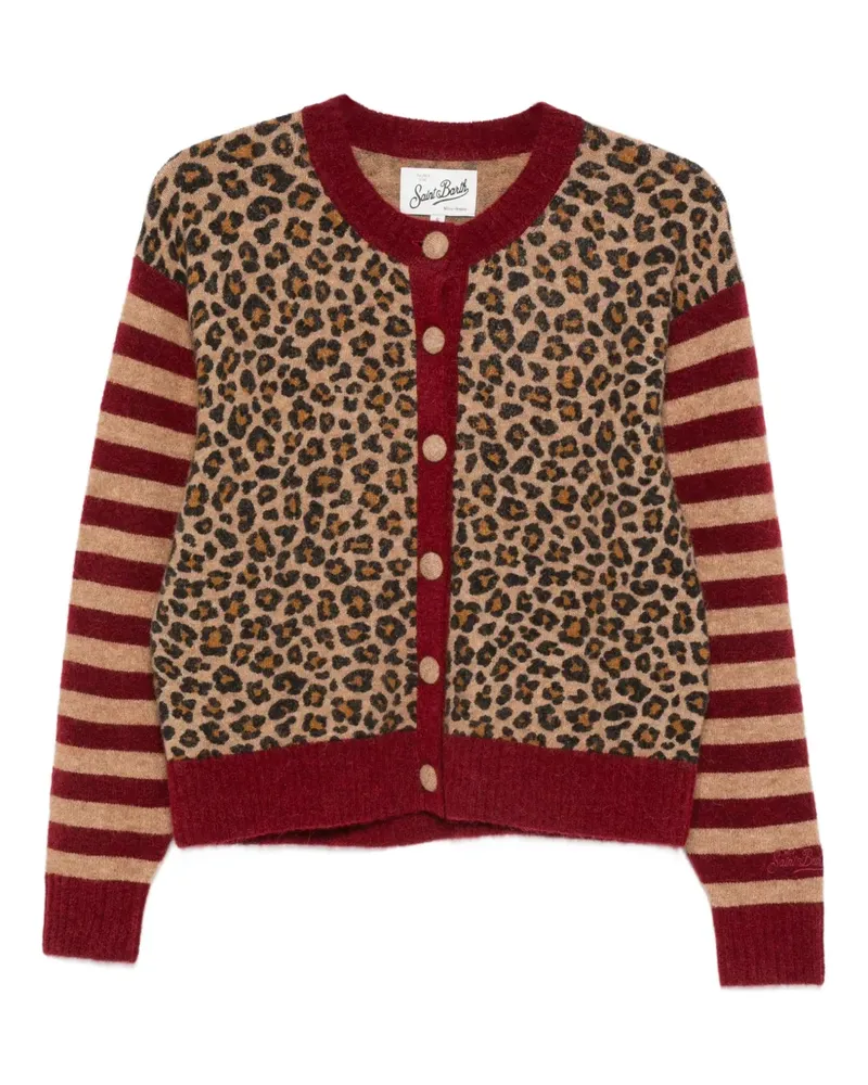MC2 Saint Barth Heidi leopard striped cardigan - Braun Braun