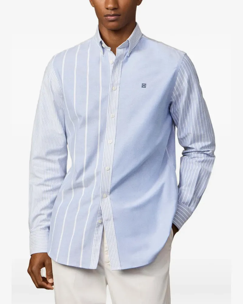 Hackett Heritage Patchwork Oxford-Hemd - Blau Blau