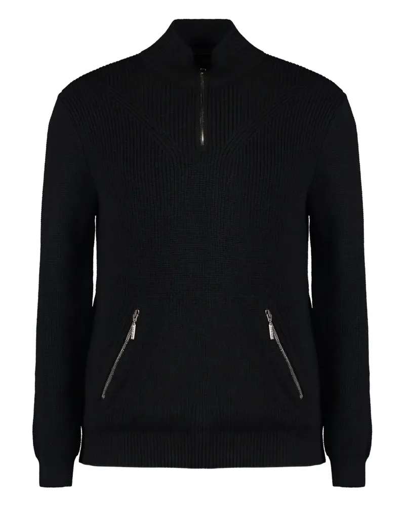 MOORER Cloud Pullover mit Reißverschluss - Schwarz Schwarz