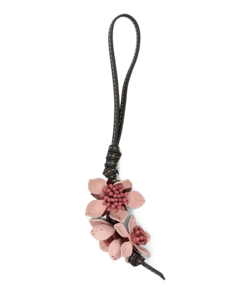 Anya Hindmarch Taschenanhänger mit Blumenverzierung - Rosa Rosa