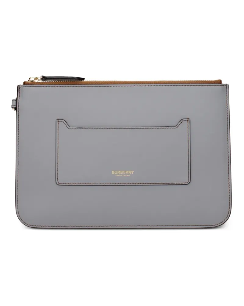 Burberry Clutch mit Logo-Print - Grau Grau