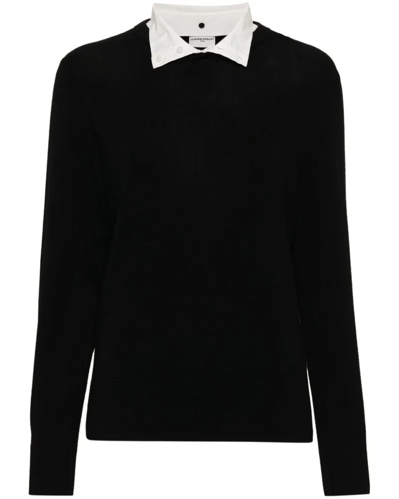 Claudie Pierlot Pullover mit abnehmbarem Kragen Schwarz