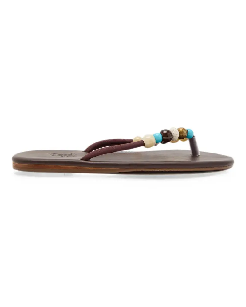 Ancient Greek Sandals Sandalen mit Perlen - Braun Braun