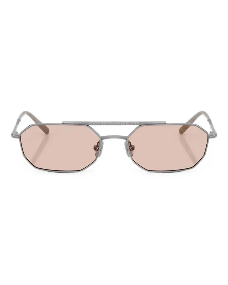 Brunello Cucinelli Tyler Sonnenbrille mit geometrischem Gestell - Grau Grau