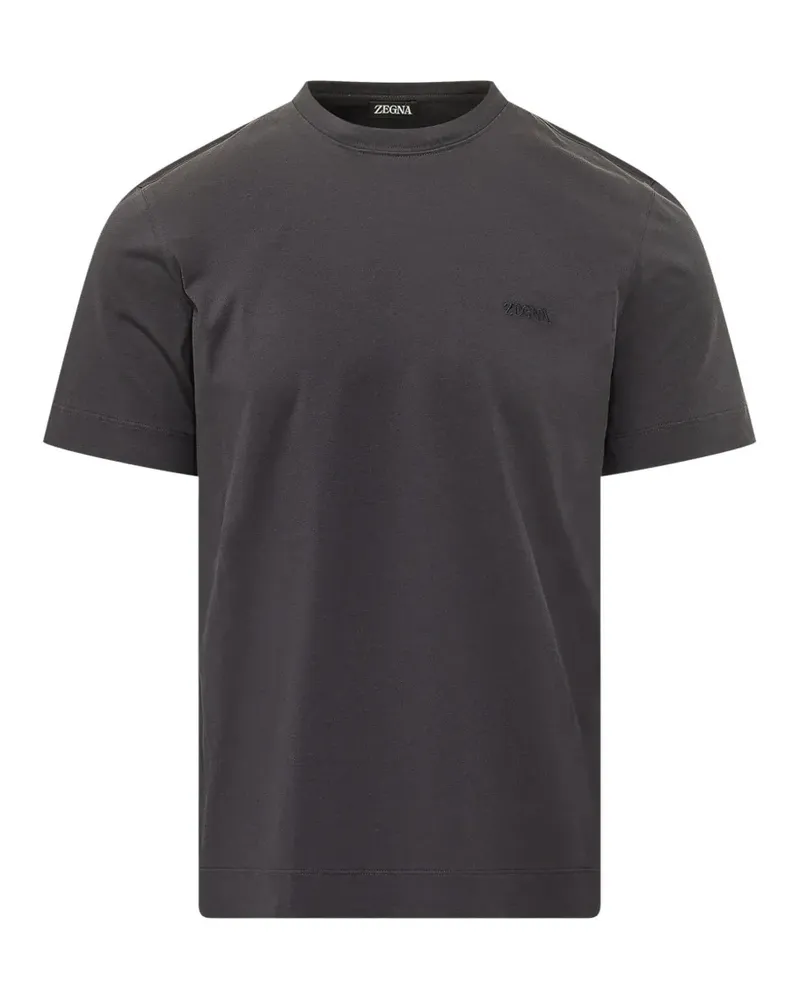 Ermenegildo Zegna logo-embroidered cotton T-shirt - Grau Grau