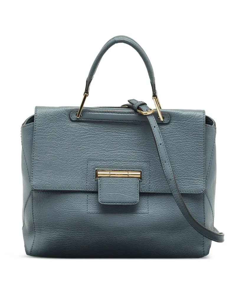 Furla leather top-handle satchel - Blau Blau