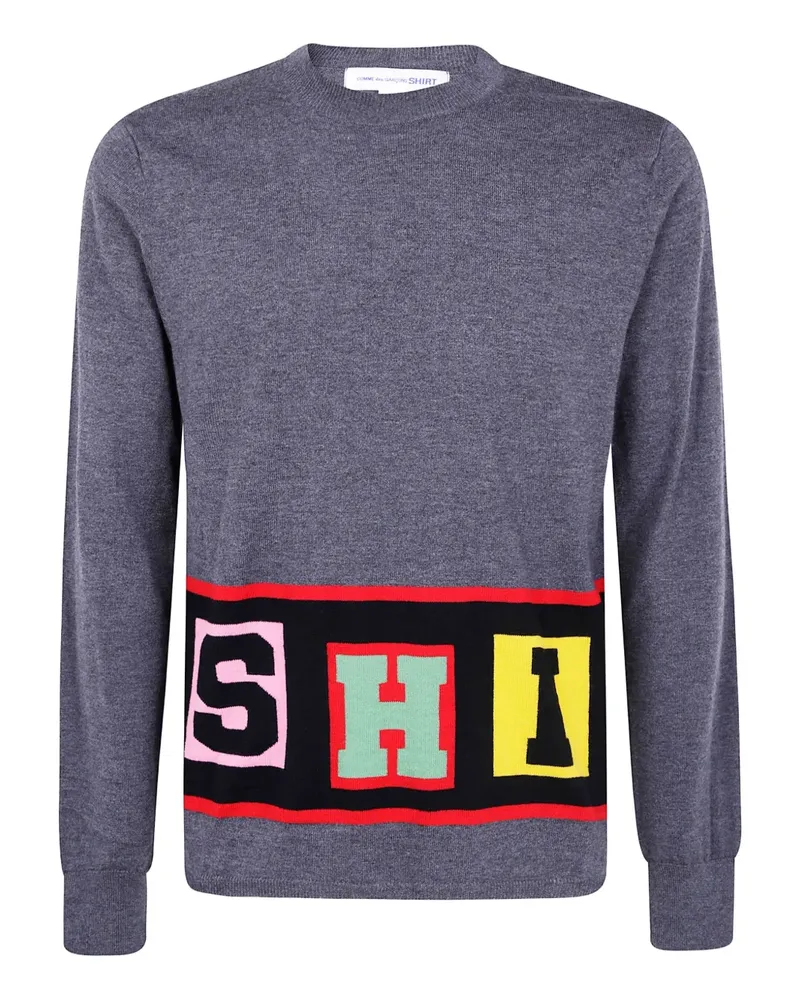 Comme des Garçons block-letter knit sweater - Grau Grau