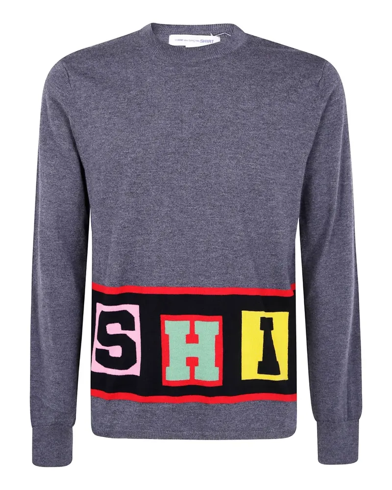 Comme des Garçons block-letter knit sweater - Grau Grau