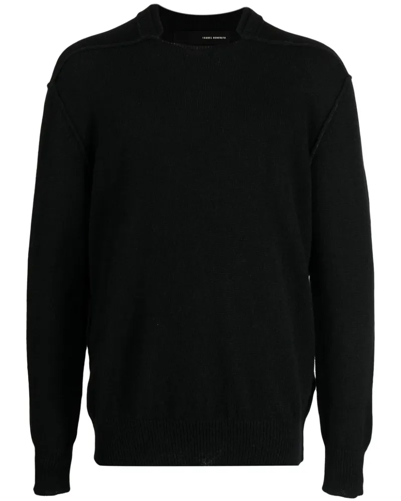 Isabel Benenato Pullover mit Schlitz - Schwarz Schwarz