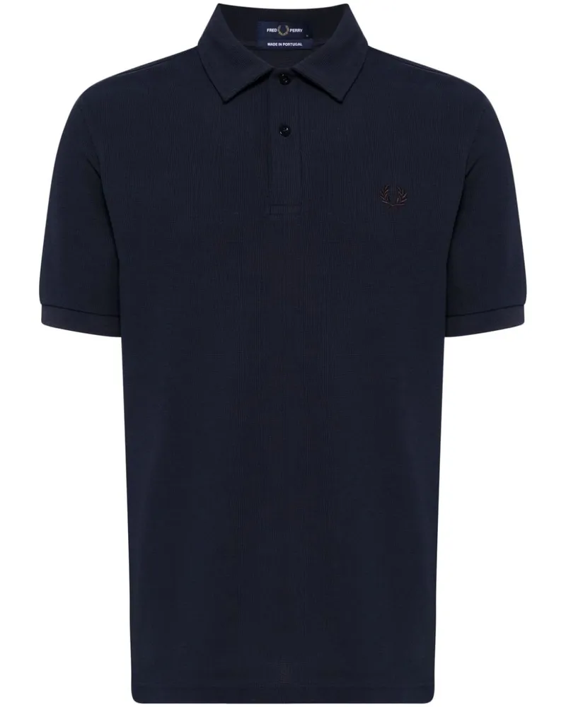 Fred Perry Poloshirt mit Logo-Stickerei Blau