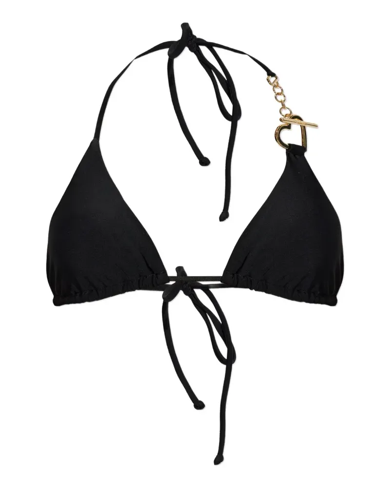 Moschino heart-motif chain-link bikini top - Schwarz Schwarz