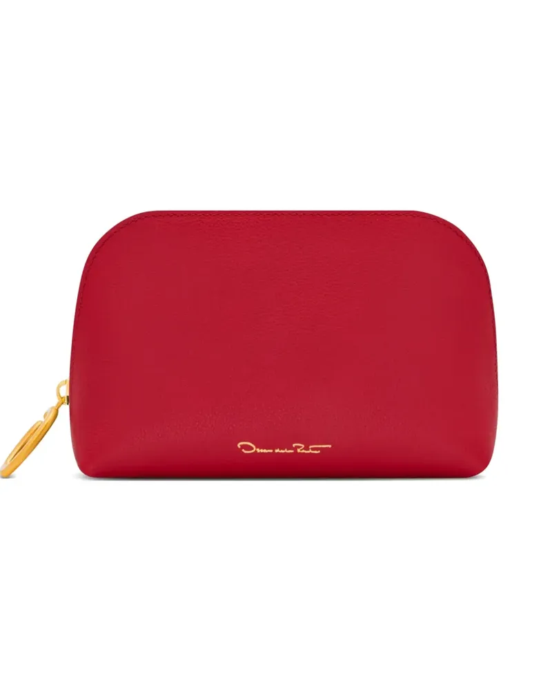Oscar de la Renta small zip-up makeup bag - Rot Rot