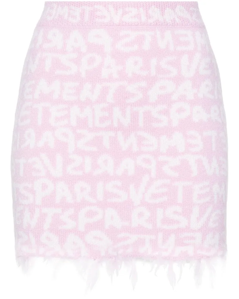 VETEMENTS Minirock mit Monogramm-Jacquard - Rosa Rosa