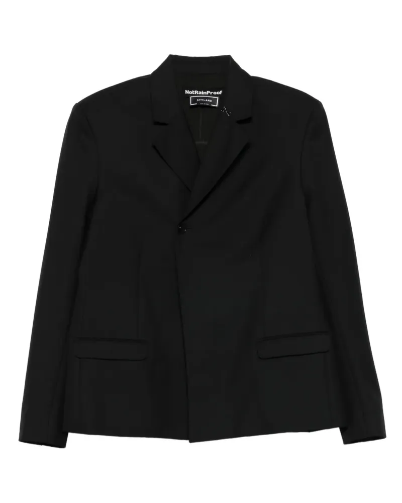 STYLAND Jacke mit asymmetrischem Revers - Schwarz Schwarz