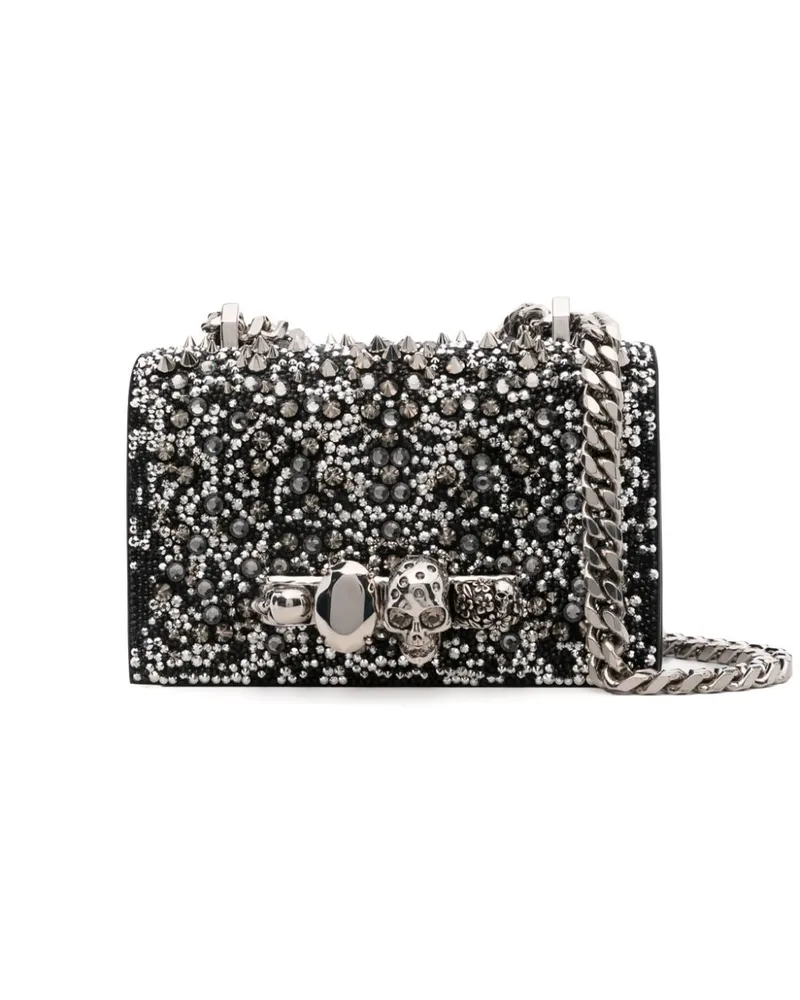 Alexander McQueen Mini Umhängetasche mit Schmucksteinen - Schwarz Schwarz