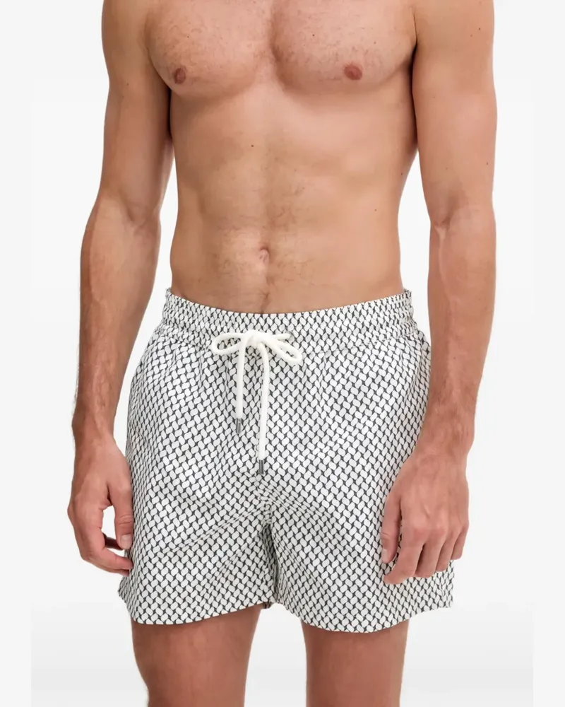 Frescobol Carioca Badeshorts mit geometrischem Print - Weiß Weiß