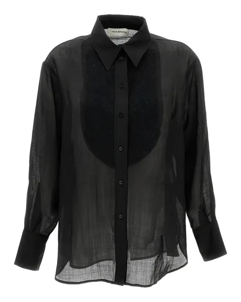 True Royal Hemd mit Stickerei - Schwarz Schwarz