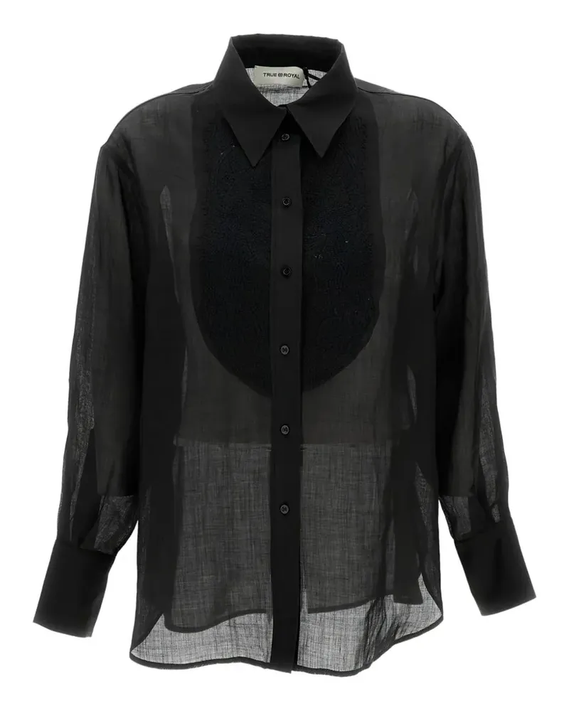 True Royal embroidered shirt - Schwarz Schwarz