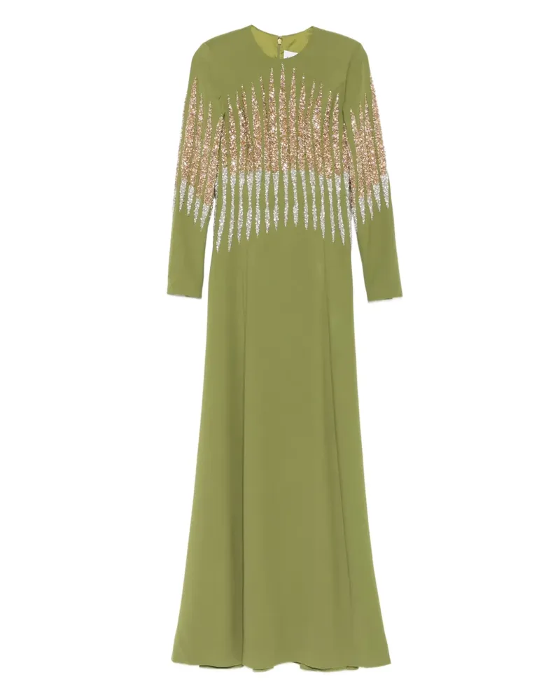 Dina Melwani Maxikleid mit Pailletten - Grün Grün