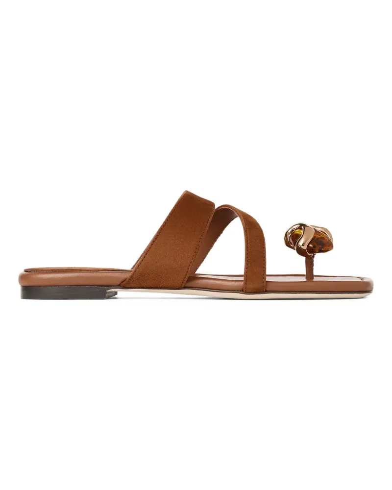 Jimmy Choo Emeri Stone Flat Sandalen - Braun Braun
