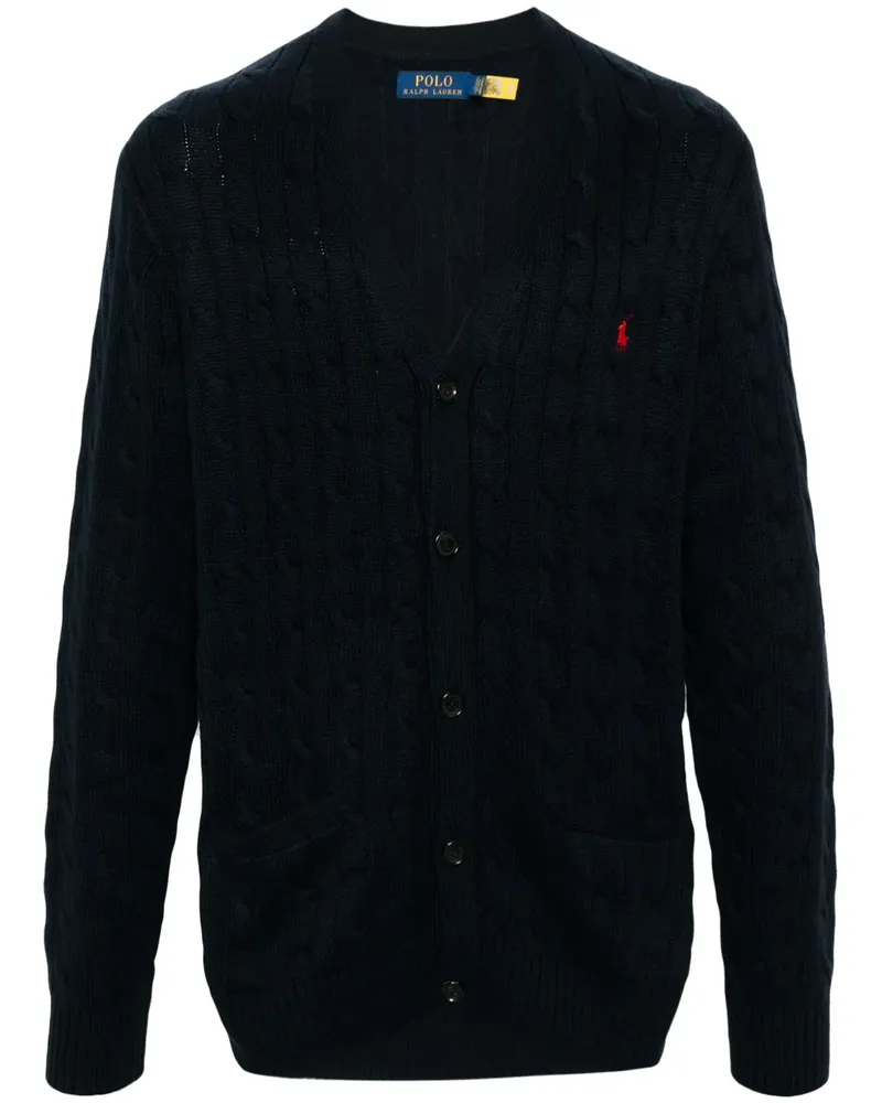 Ralph Lauren Cardigan mit Zopfmuster - Blau Blau