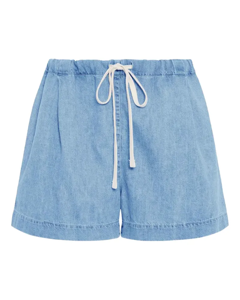 Another Tomorrow chambray drawcord shorts - Blau Blau