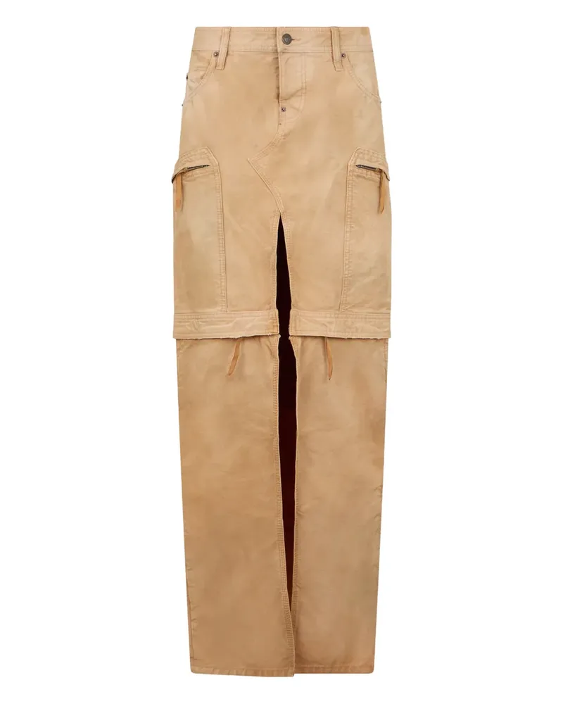 Dsquared2 Utility Maxirock im Distressed-Look - Nude Nude