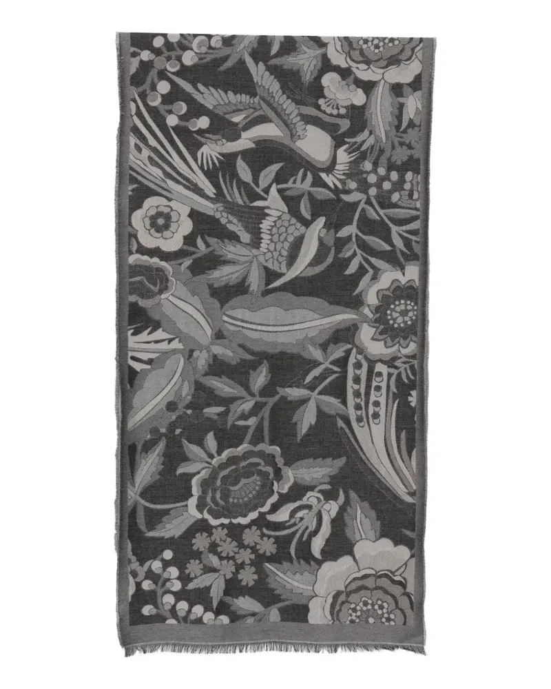 Missoni floral-jacquard fringed scarf - Schwarz Schwarz