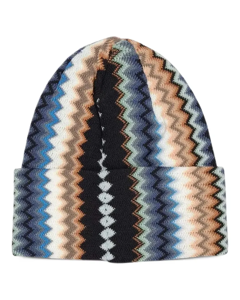 Missoni Beanie mit Zickzackmuster - Blau Blau