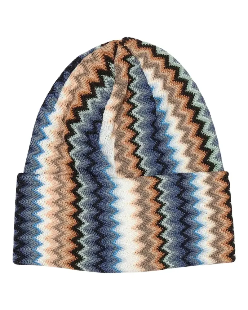 Missoni Beanie mit Zickzackmuster - Blau Blau