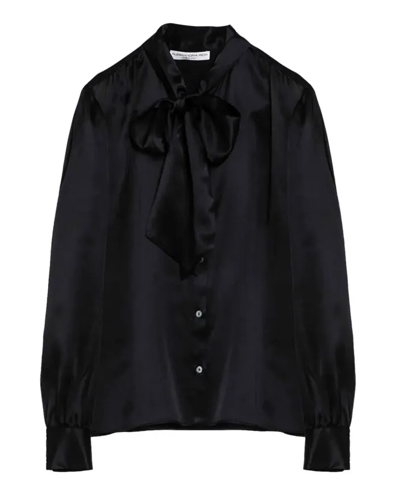Alessandra Rich bow silk shirt - Schwarz Schwarz