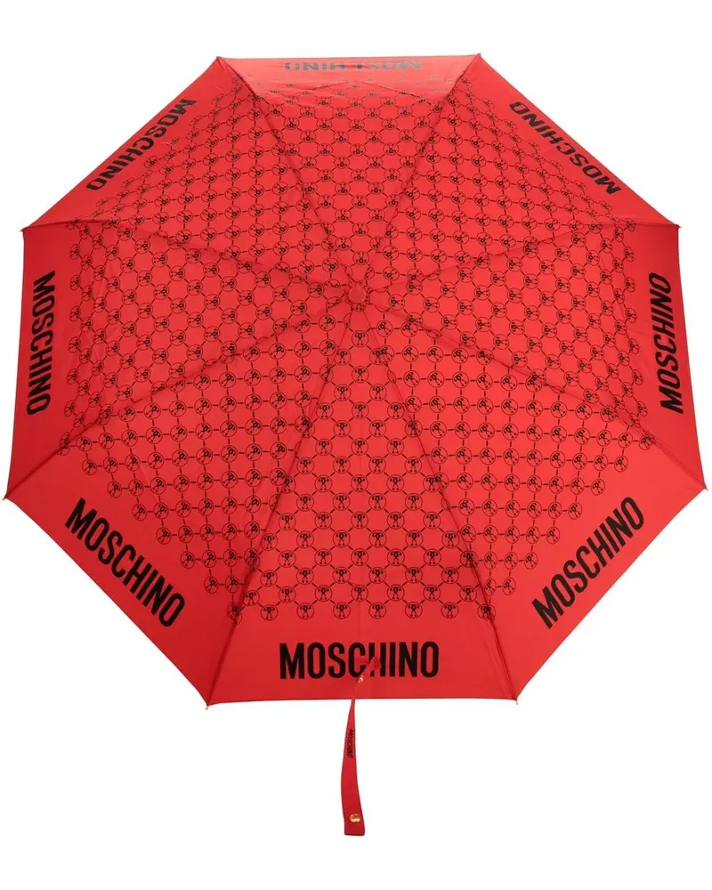 Moschino Regenschirm mit Monogramm-Print - Rot Rot