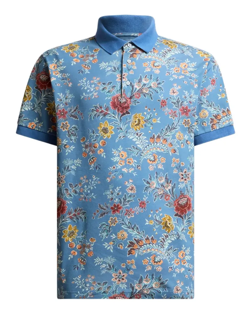 Etro Poloshirt mit Blumen-Print - Blau Blau