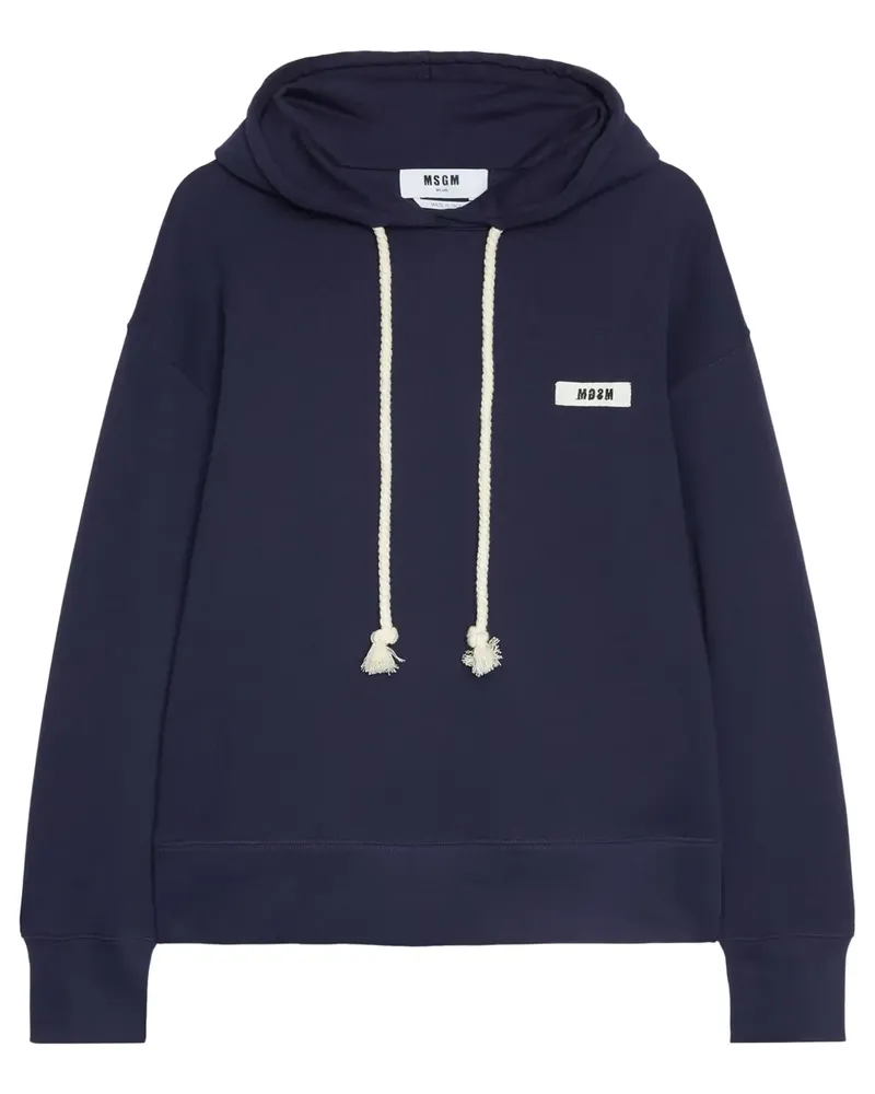 MSGM Hoodie mit Logo-Patch - Blau Blau