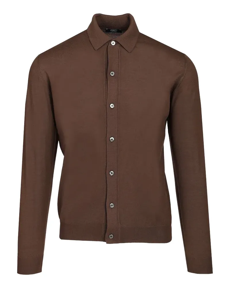 Fedeli Pullover mit Poloshirtkragen - Braun Braun