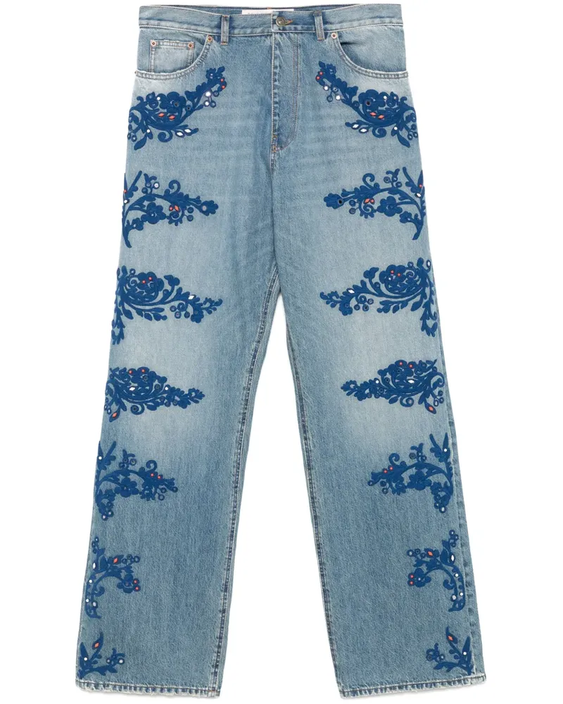 Valentino Garavani Jeans mit Guipure-Spitze - Blau Blau