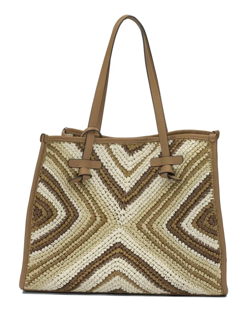 Gianni Chiarini Marcella chevron-pattern shoulder bag - Braun Braun