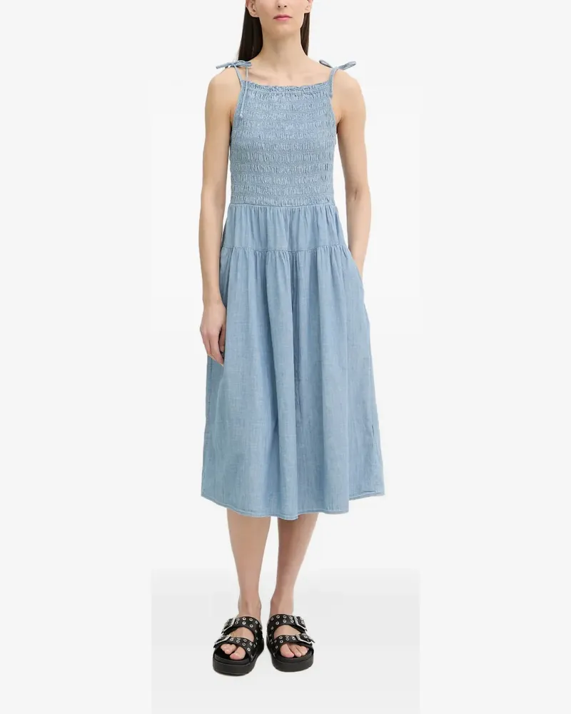 Levi's Monaco smocked tie-strap midi dress - Blau Blau