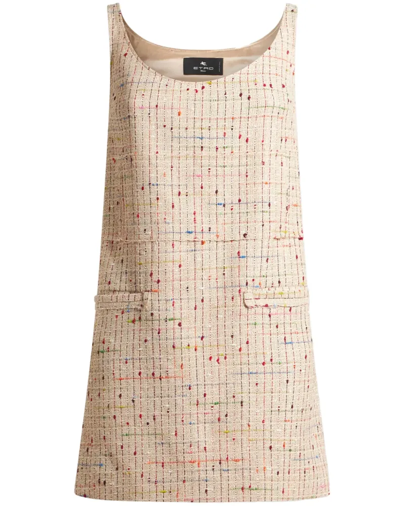 Etro Minikleid aus Bouclé - Nude Nude