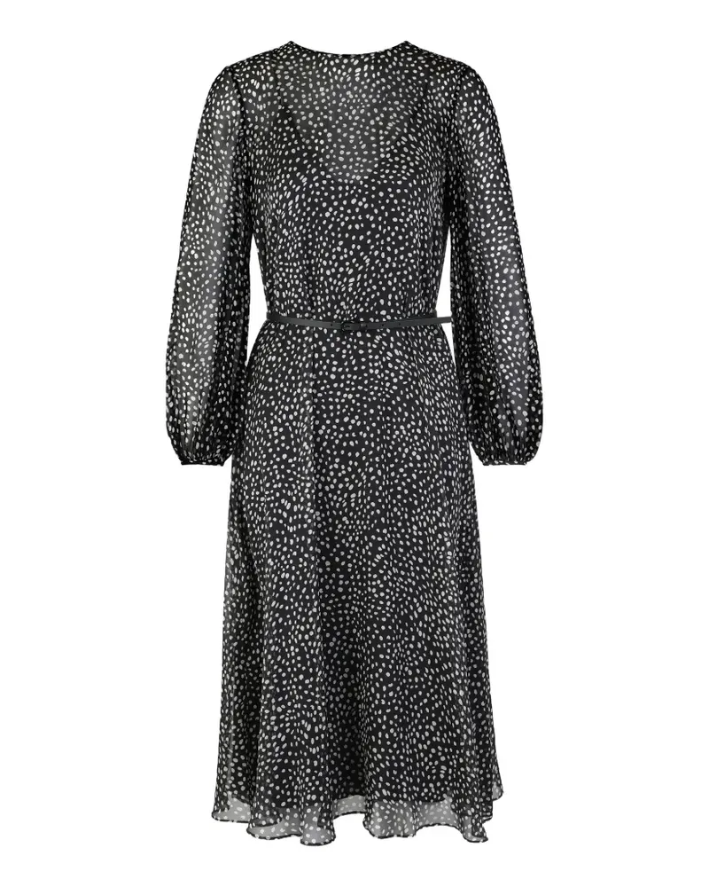 Max Mara Gerüschtes Kleid mit Polka Dots - Schwarz Schwarz