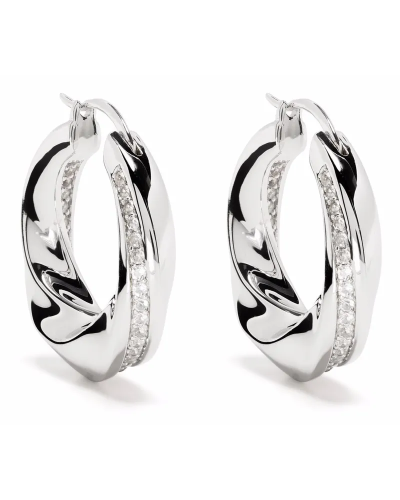 Tom Wood Infinity Creolen mit Kristallen - Silber Silber