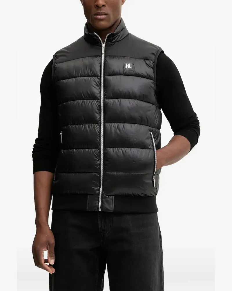 Karl Lagerfeld Gesteppte Weste mit Reißverschluss - Schwarz Schwarz