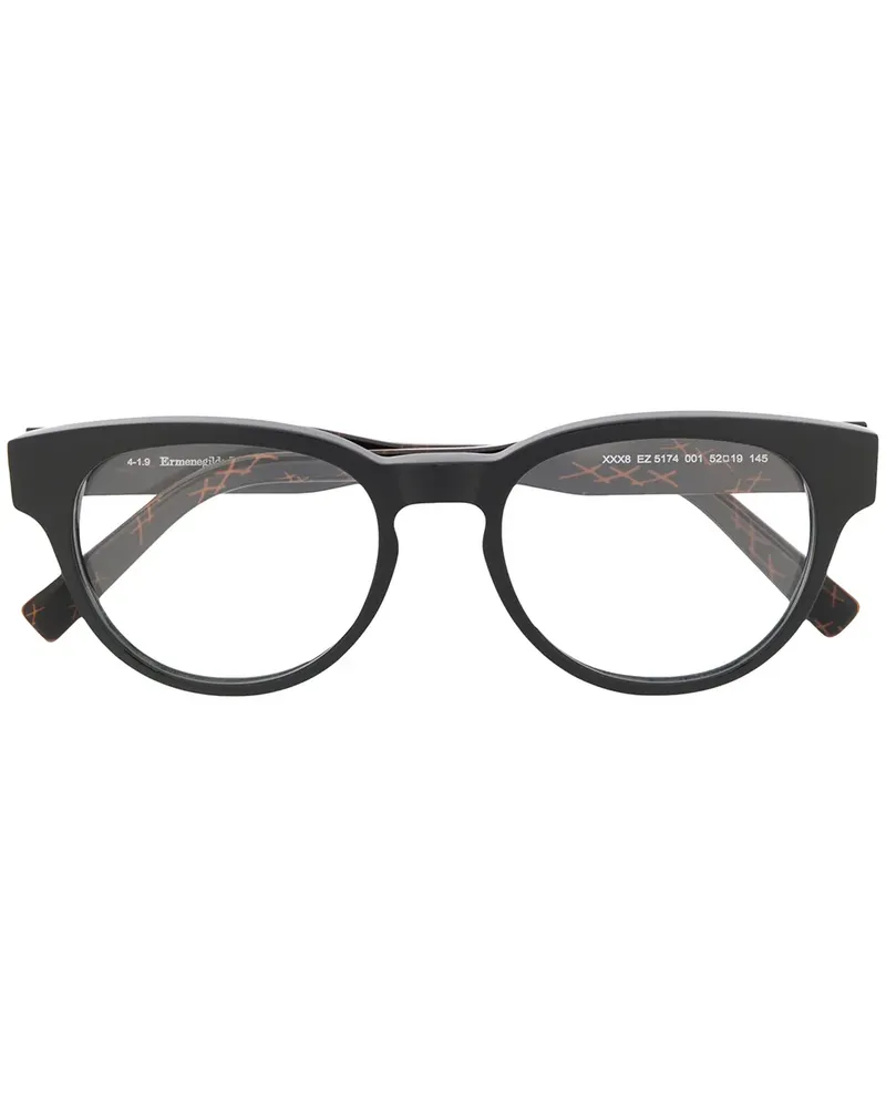 Ermenegildo Zegna Brille mit rundem Gestell - Schwarz Schwarz