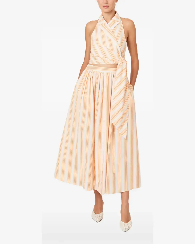 Rosie Assoulin Gestreiftes Neckholder-Top - Nude Nude