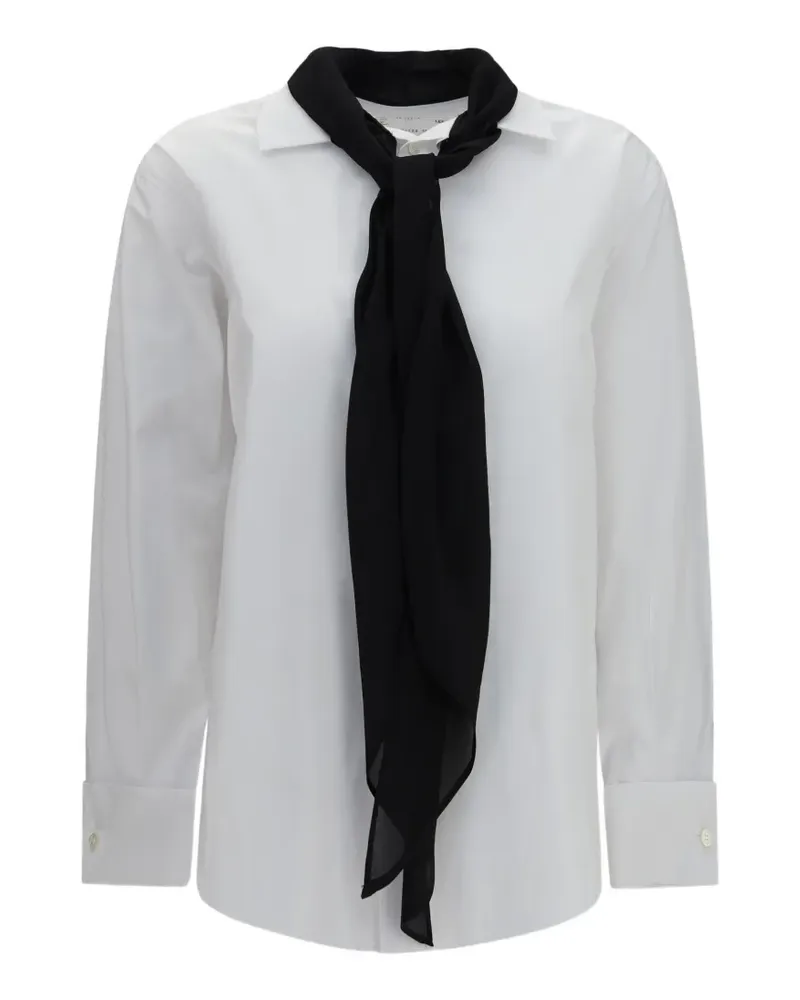 Sacai Popeline-Hemd mit Schaldetail - Weiß Weiß