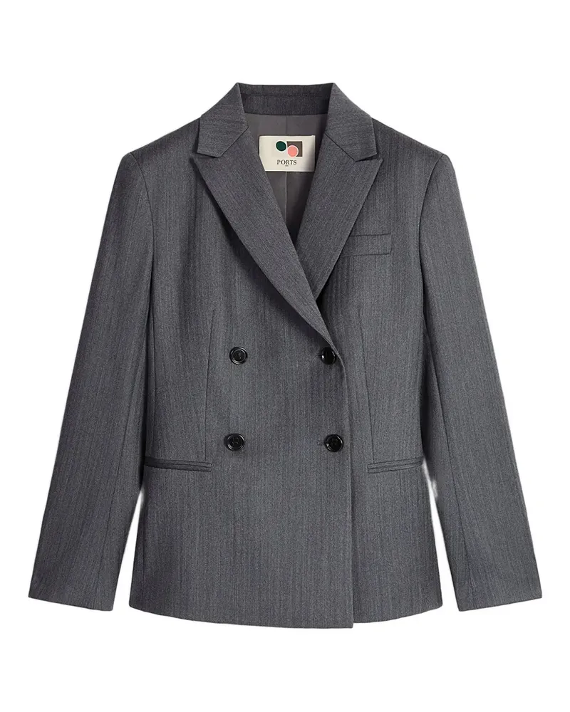Ports 1961 Doppelreihiges Sakko - Grau Grau